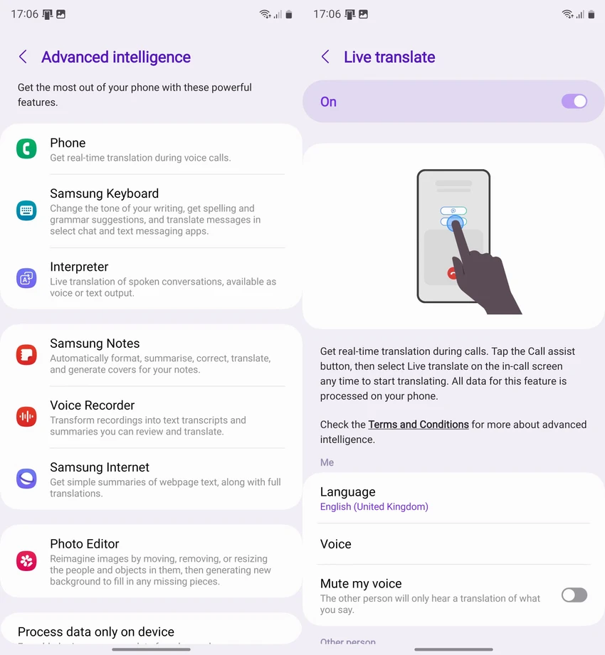 Cách bật tính năng AI Live Translate trên Samsung Galaxy S24