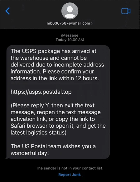 Tin nhắn lừa đảo iMessage trên iPhone. Ảnh: Netcraft