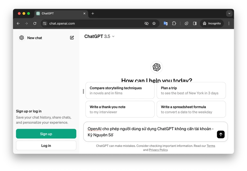 Tin công nghệ 2-4: OpenAI cho phép sử dụng ChatGPT không cần tài khoản. Ảnh: TIỂU MINH