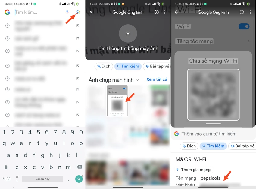 Cách xem lại mật khẩu WiFi bằng Google Lens. Ảnh: MINH HOÀNG