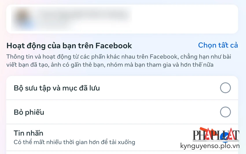 Tải toàn bộ tin nhắn Messenger về máy tính. Ảnh: MINH HOÀNG