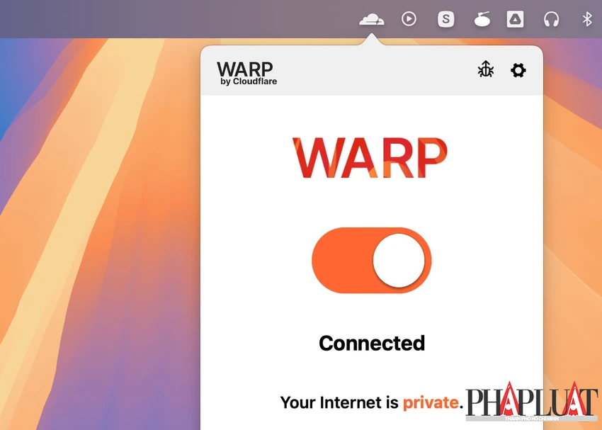 Sử dụng Cloudflare Warp để tăng tốc WiFi khi đứt cáp. Ảnh: MINH HOÀNG