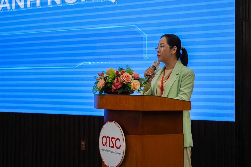 Bà Phạm Thị Kim Phượng, Phó giám đốc QTSC phát biểu khai mạc. Ảnh: TIỂU MINH
