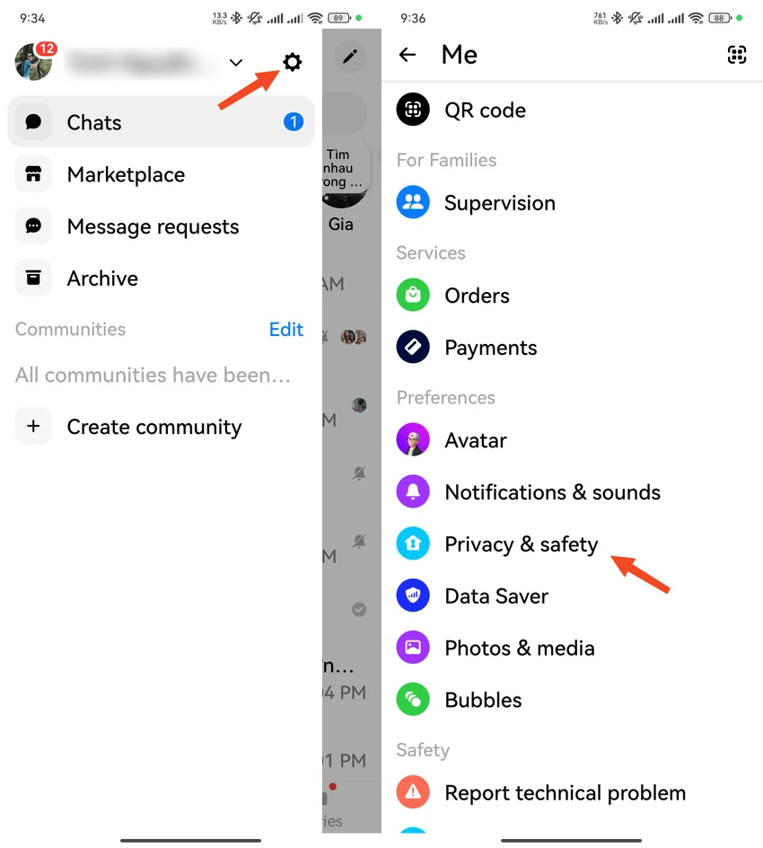 Cài đặt quyền riêng tư của ứng dụng Messenger. Ảnh: MINH HOÀNG
