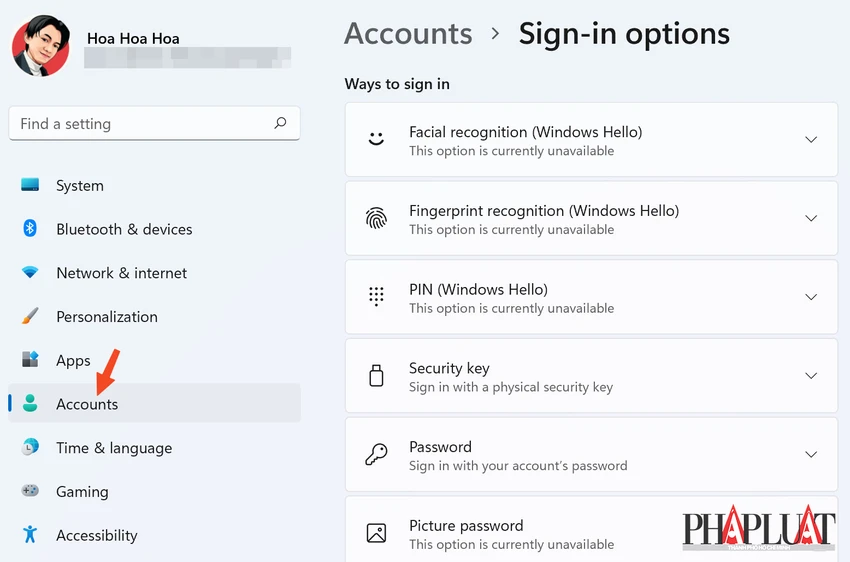 Thiết lập Windows Hello trên máy tính Windows. Ảnh: TIỂU MINH
