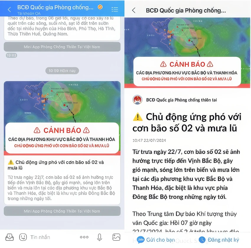 Cảnh báo khẩn của BCĐ Quốc gia Phòng chống thiên tai về cơn bão số 2 khi bão mạnh lên theo từng giờ.