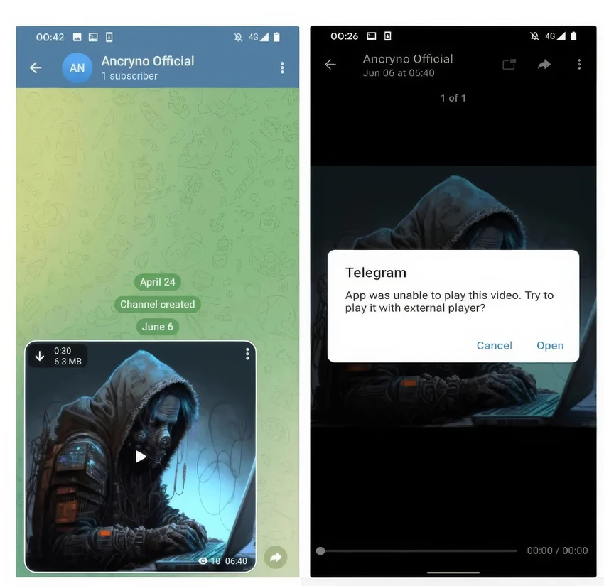 Lỗ hổng bảo mật trên ứng dụng Telegram. Ảnh: ESET