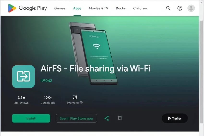 Ứng dụng AirFS chứa phần mềm gián điệp Mandrake. Ảnh: Kaspersky