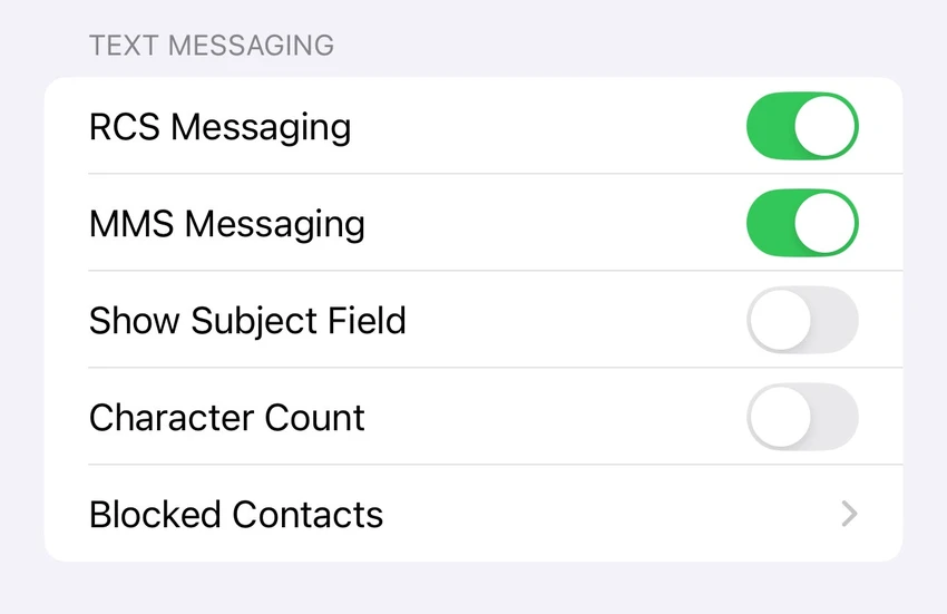 Bật tính năng nhắn tin miễn phí RCS trên iPhone. Ảnh: 9to5mac
