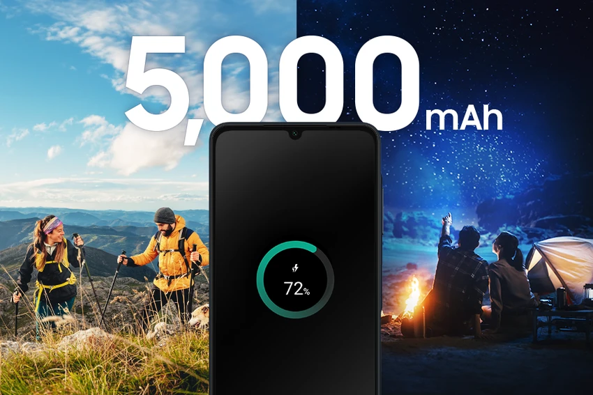 Galaxy A06 có dung lượng pin lớn lên đến 5.000 mAh.