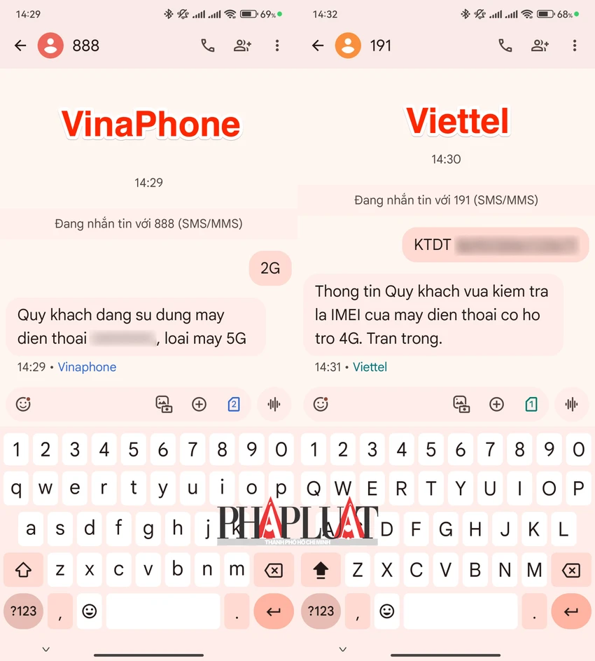 Cách phân biệt điện thoại 4G/5G và điện thoại 2G. Ảnh: MINH HOÀNG