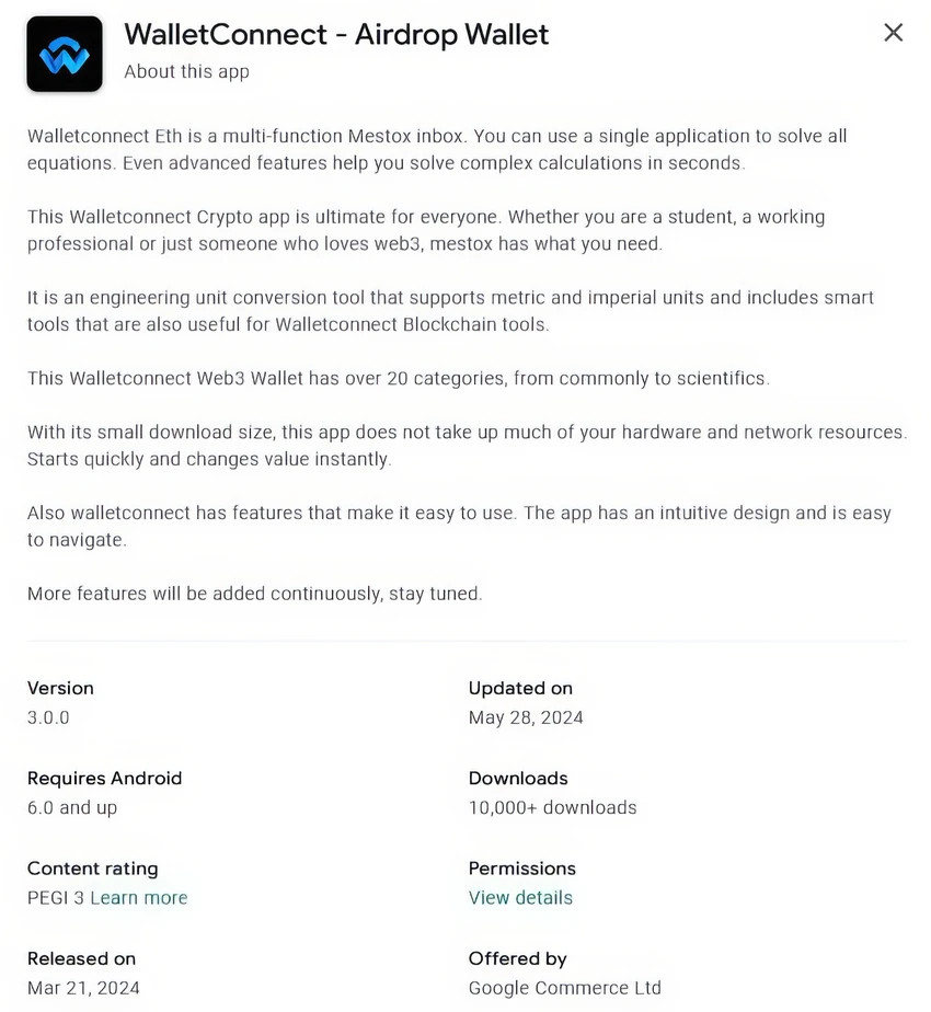 Ứng dụng WalletConnect giả mạo. Ảnh: Check Point Research