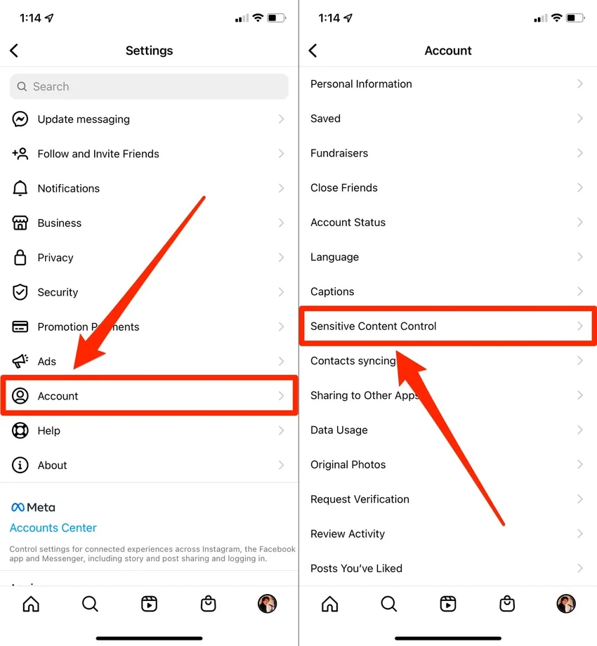 Báo cáo nội dung nhạy cảm trên Instagram.