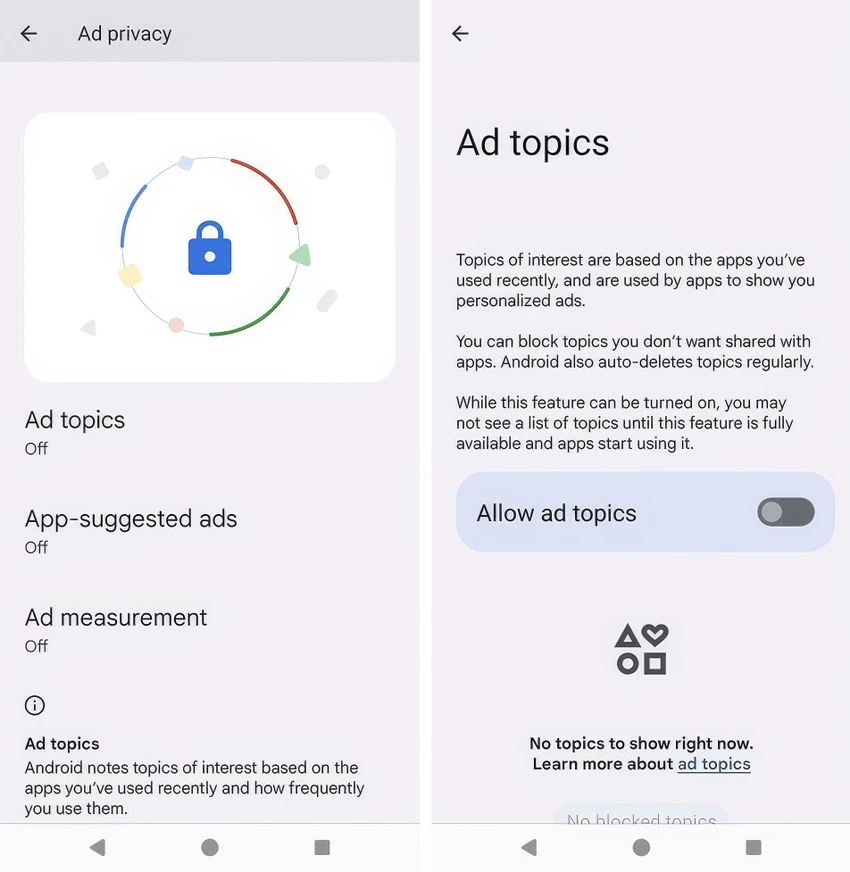 Cách tắt chủ đề quảng cáo trên thiết bị Android. Ảnh: Kaspersky
