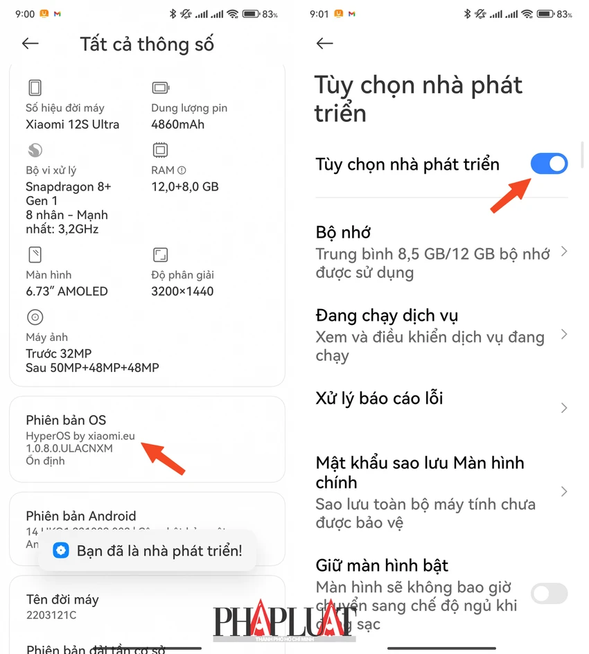Tùy chọn nhà phát triển cung cấp nhiều tính năng ẩn trên Android. Ảnh: MINH HOÀNG