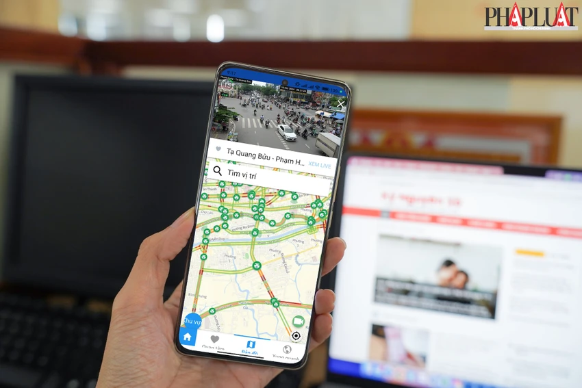 Cách kiểm tra các khu vực ngập nước do triều cường bằng camera. Ảnh: MINH HOÀNG