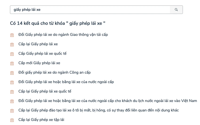 Chọn dịch vụ đổi GPLX tương ứng. Ảnh: MINH HOÀNG
