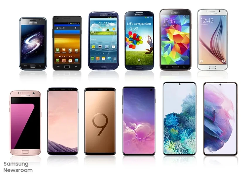 Lịch sử thiết kế các mẫu điện thoại của Samsung. Ảnh: Samsung