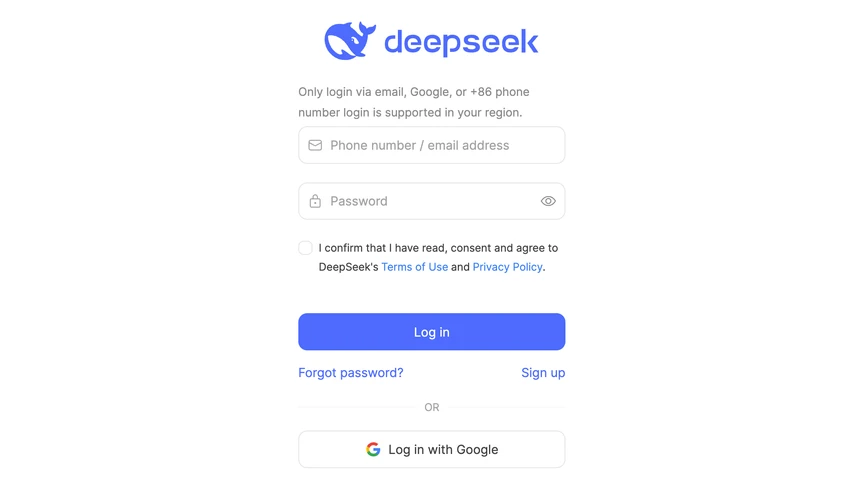 Cách đăng ký tài khoản người dùng DeepSeek. Ảnh: TIỂU MINH