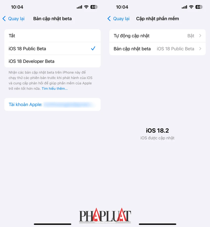 Cập nhật iPhone lên phiên bản iOS 18 mới nhất. Ảnh: MINH HOÀNG