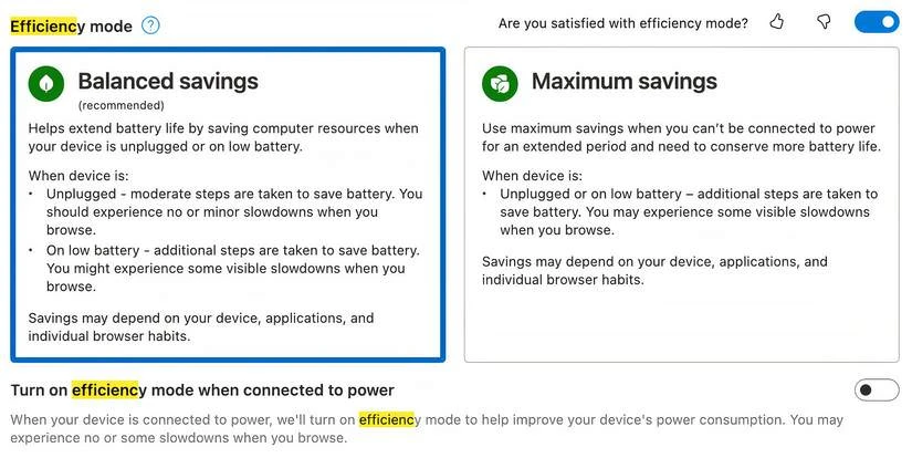 Tiết kiệm pin trên Microsoft Edge. Ảnh: Makeuseof