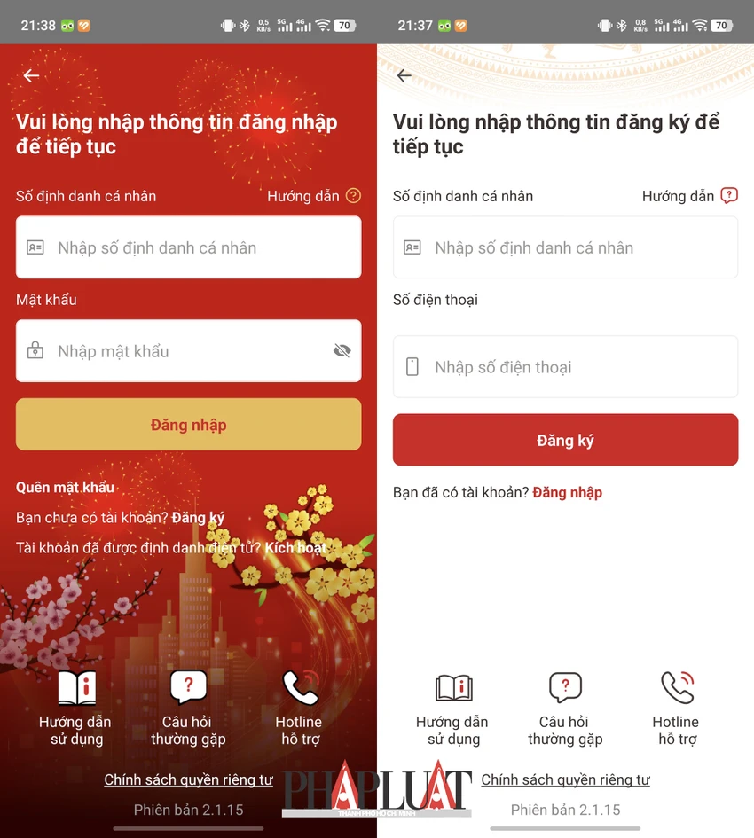 Đăng ký tài khoản VNeID mức 1 tại nhà. Ảnh: MINH HOÀNG