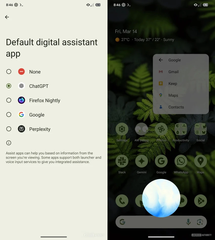 Tin công nghệ 14-3: Cách đặt ChatGPT làm trợ lý mặc định trên Android. Ảnh: Android Authority