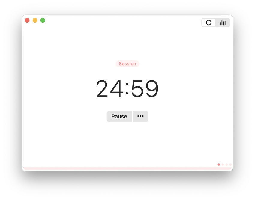 Một ứng dụng hỗ trợ Pomodoro. Ảnh: TIỂU MINH