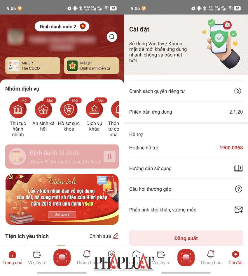 Cập nhật và đăng nhập ứng dụng VNeID. Ảnh: MINH HOÀNG