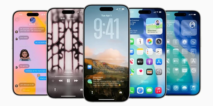 Bản cập nhật iOS 26 mang đến giao diện hoàn toàn mới. Ảnh: Apple