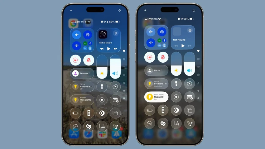 iOS 26 beta 1 (trái) và beta 2 (phải). Ảnh: Macrumors