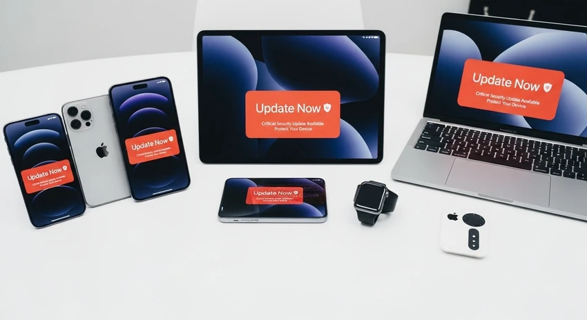 Người dùng các thiết bị Apple cần cập nhật ngay để tránh lỗ hổng nguy hiểm. Ảnh minh họa: AI