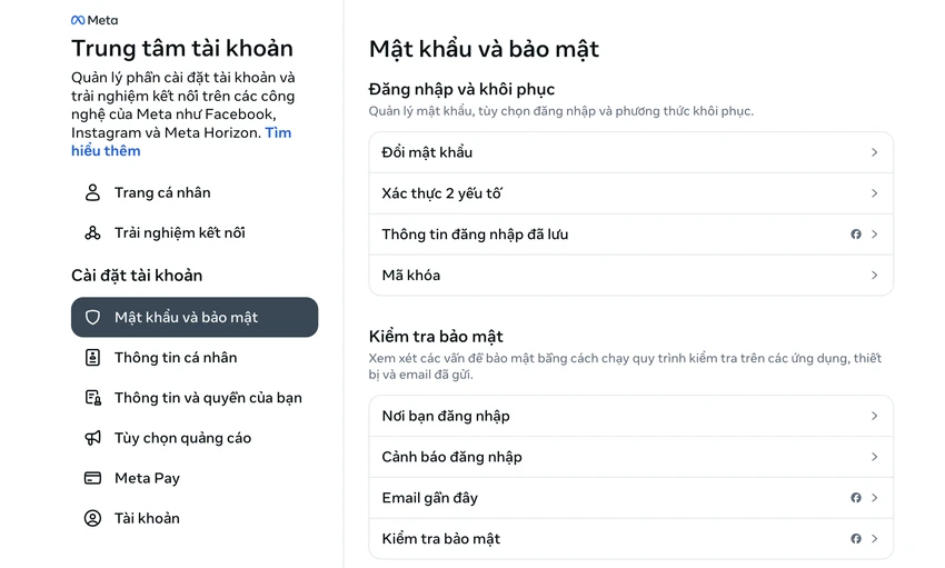 Bảo mật tài khoản Facebook bằng các tính năng có sẵn. Ảnh: MINH HOÀNG