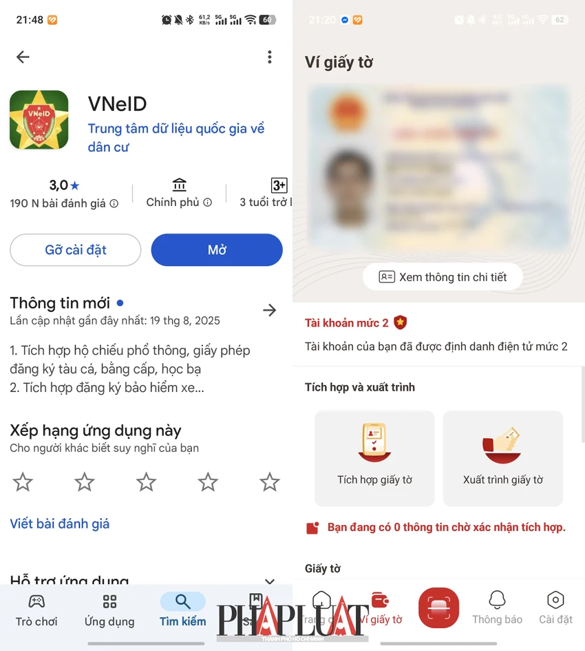 Cập nhật ứng dụng VNeID 2.2.2 thông qua Google Play hoặc App Store. Ảnh: MINH HOÀNG