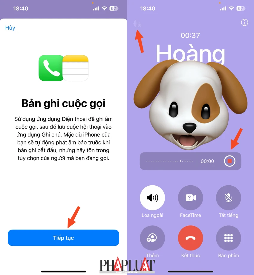 Cách ghi âm cuộc gọi trên iPhone chạy iOS mới nhất. Ảnh: MINH HOÀNG