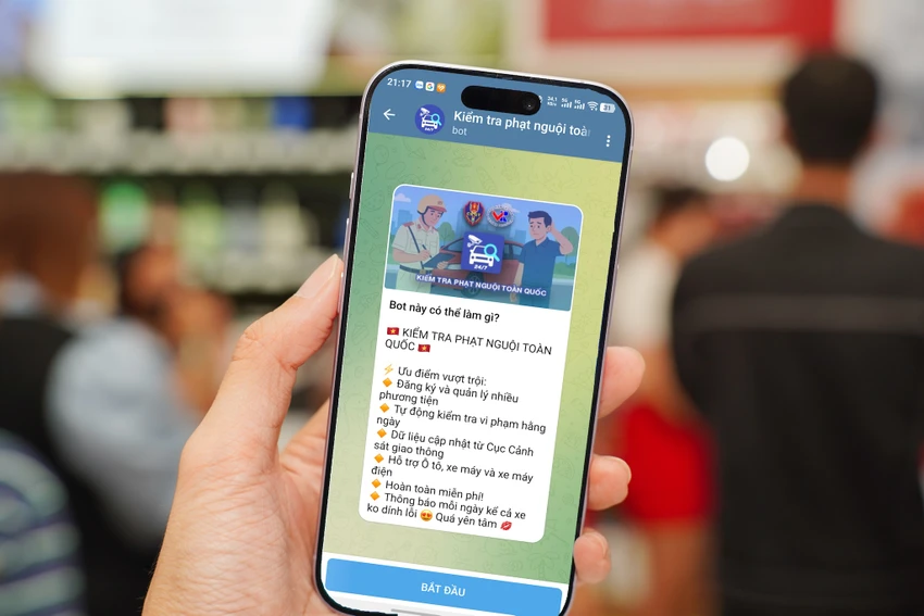 Cách kiểm tra phạt nguội trên Telegram. Ảnh: MINH HOÀNG