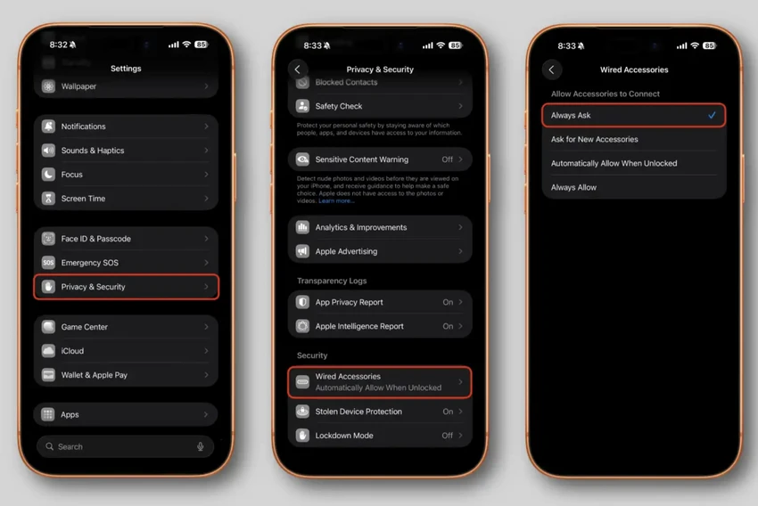 Tùy chọn mới trên iOS 26 giúp bảo mật iPhone tốt hơn. Ảnh: MacRumors