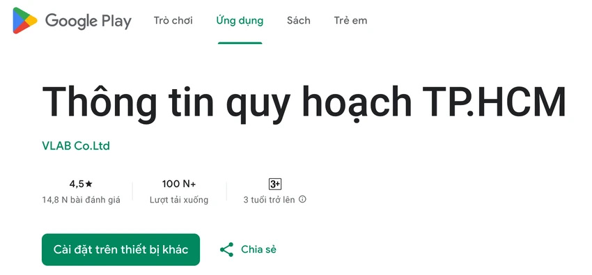Cài đặt ứng dụng tra cứu thông tin quy hoạch TP.HCM trên smartphone. Ảnh: TIỂU MINH