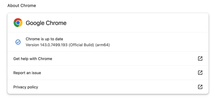 Cập nhật trình duyệt Google Chrome lên phiên bản mới nhất. Ảnh: TIỂU MINH