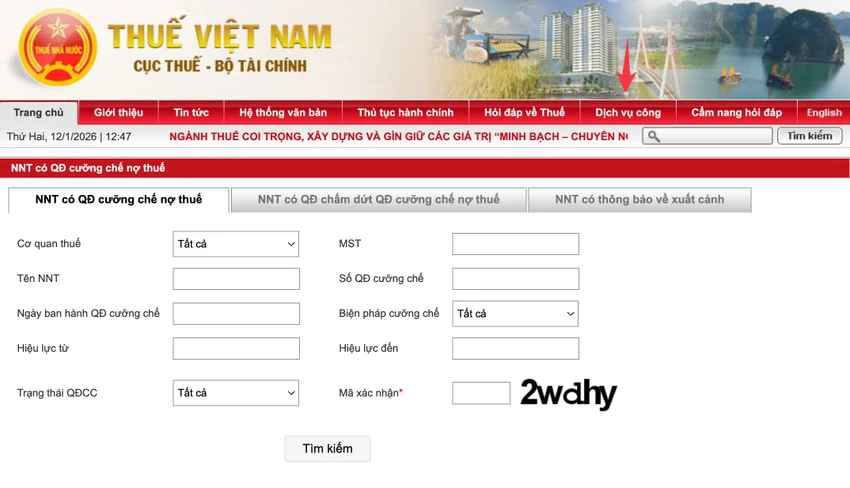 Cách tra cứu bạn có đang bị nợ thuế hay không. Ảnh: MINH HOÀNG