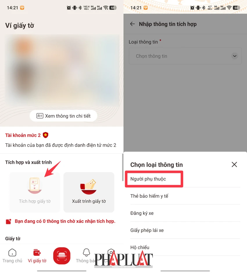 Tích hợp người phụ thuộc vào ứng dụng VNeID. Ảnh: MINH HOÀNG