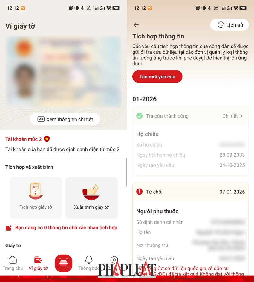 Tạo mới yêu cầu để tích hợp thêm giấy tờ xe. Ảnh: MINH HOÀNG