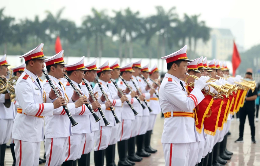 Đoàn quân nhạc. ẢNH: ANH PHƯƠNG