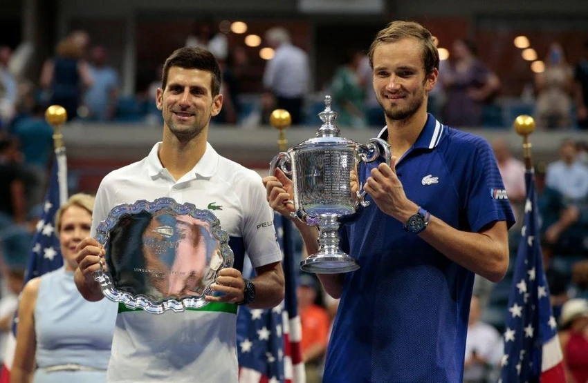 Nole từng nhận thất bại trước đối thủ người Nga trong trận chung kết mỹ mở rộng 2021. Ảnh: GETTY Nole từng nhận thất bại trước đối thủ người Nga trong trận chung kết mỹ mở rộng 2021. Ảnh: GETTY