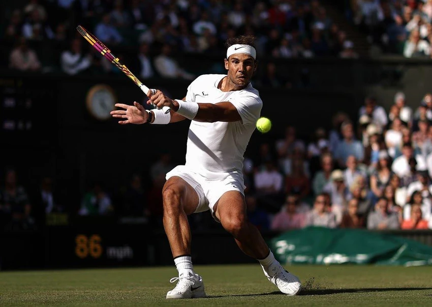 Nadal thẳng tiến vào vòng 3 giải đấu trên mặt sân cỏ. Ảnh: GETTY
