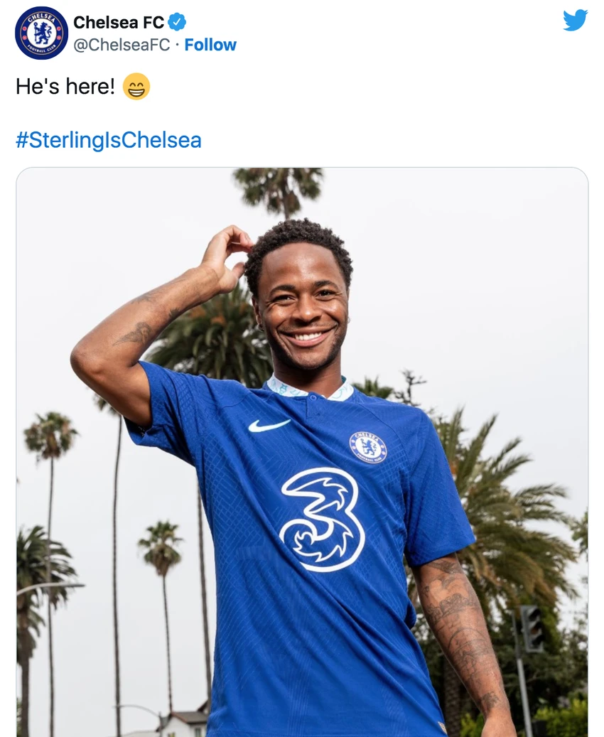 CLB Chelsea thông báo chiêu mộ thành công tiền đạo đội tuyển Anh. CLB Chelsea thông báo chiêu mộ thành công tiền đạo đội tuyển Anh.