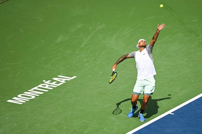 Giao bóng là thứ vũ khí lợi hại của Nick Kyrgios. Ảnh: GETTY Giao bóng là thứ vũ khí lợi hại của Nick Kyrgios. Ảnh: GETTY
