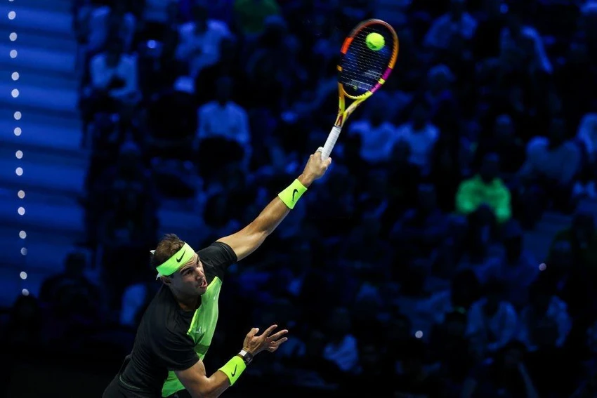 Nadal mất hai bàn cầm giao bóng ở set hai và bại trận. Ảnh: GETTY Rafael Nadal