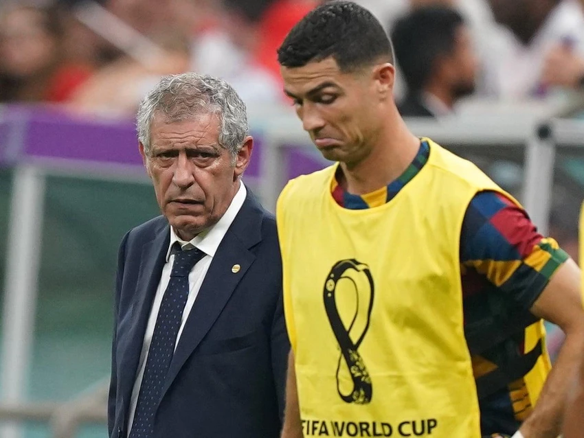 HLV Santos và Ronaldo. Ảnh: GETTY