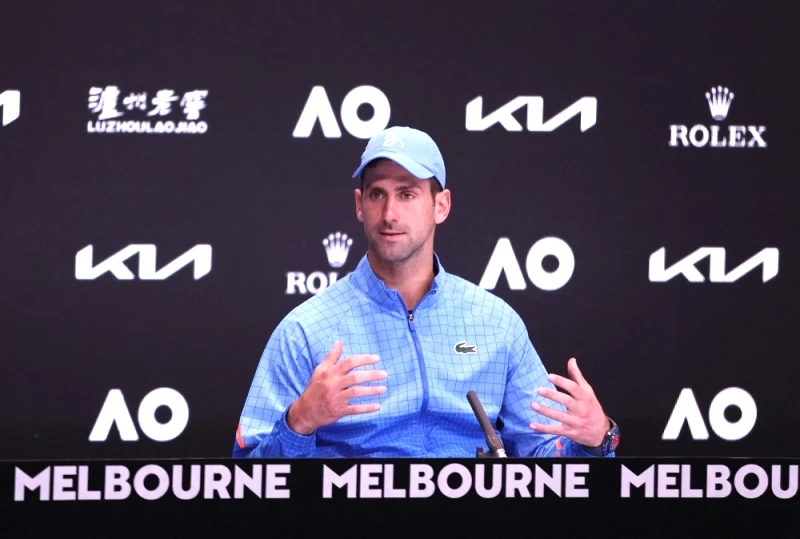 Ứng viên vô địch Úc mở rộng - Djokovic phát biểu trước bán kết. Ảnh: REUTERS Ứng viên vô địch Úc mở rộng - Djokovic phát biểu trước bán kết. Ảnh: REUTERS